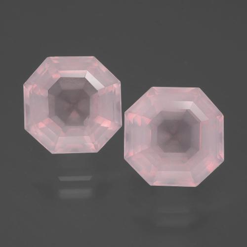 9,21 ct natürliche rosafarbener Rosenquarz-Edelsteine, Smaragdschliff, Transparent
