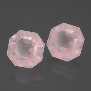 9,21 ct natürliche rosafarbener Rosenquarz-Edelsteine, Smaragdschliff, Transparent