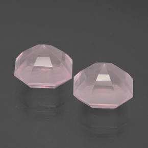 9,21 ct natürliche rosafarbener Rosenquarz-Edelsteine, Smaragdschliff, Transparent