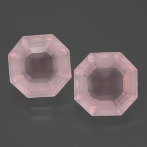 11,30 ct natürliche rosafarbener Rosenquarz-Edelsteine, Smaragdschliff, Transparent