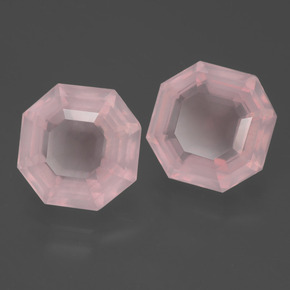 11,30 ct natürliche rosafarbener Rosenquarz-Edelsteine, Smaragdschliff, Transparent
