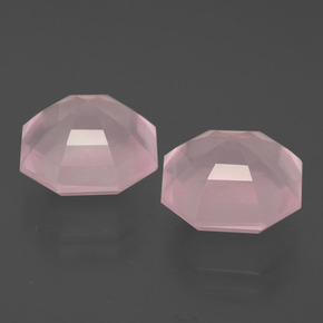 11,30 ct natürliche rosafarbener Rosenquarz-Edelsteine, Smaragdschliff, Transparent