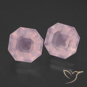 8,91 ct natürliche rosafarbener Rosenquarz-Edelsteine, Smaragdschliff, Transparent