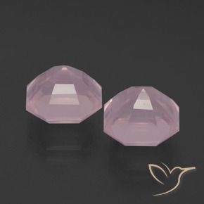 8,91 ct natürliche rosafarbener Rosenquarz-Edelsteine, Smaragdschliff, Transparent