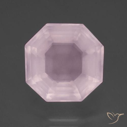 10.48ct Natürlicher Kaugummi Rosa Rosenquarz, Smaragdschliff, Transparent