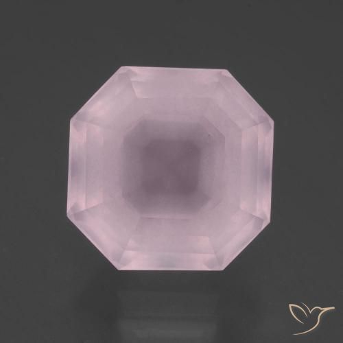 10.89ct Natürlicher hellrosa Rosenquarz, Smaragdschliff, Transparent