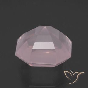 13,25 ctw natürlicher rosafarbener Rosenquarz, Smaragdschliff, Transparent