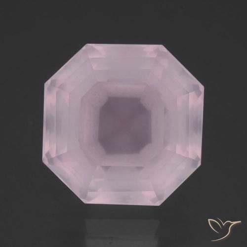 14.01ct Natürlicher hellrosa Rosenquarz, Smaragdschliff, Transparent