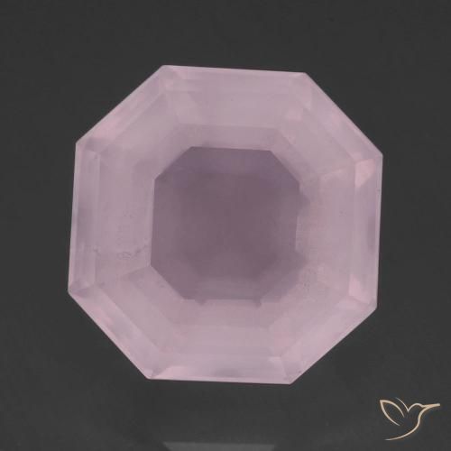 14.53ct Natürlicher rose-rosa Rosenquarz, Smaragdschliff, Transparent