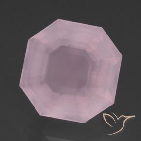 9,17 ctw natürlicher rose-rosa Rosenquarz, Oktagonschliff, Transparent