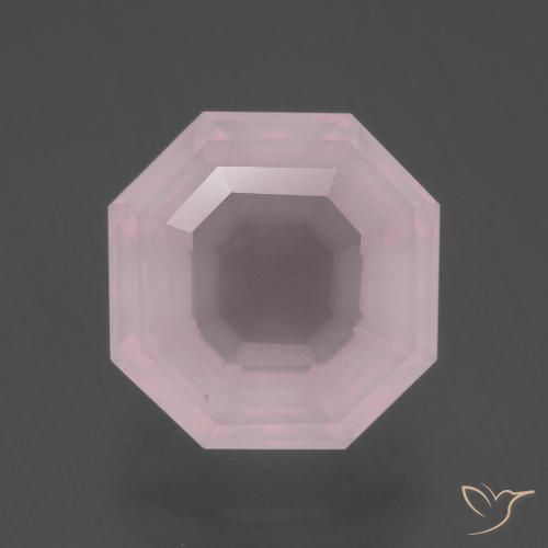 4.32ct Natürlicher hellrose-rosa Rosenquarz, Smaragdschliff, Transparent