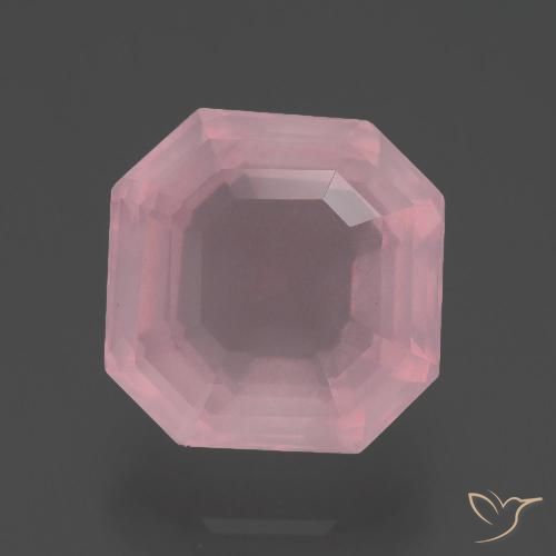 4.22ct Natürlicher Mittelrosa Rosa Rosenquarz, Smaragdschliff, Transparent