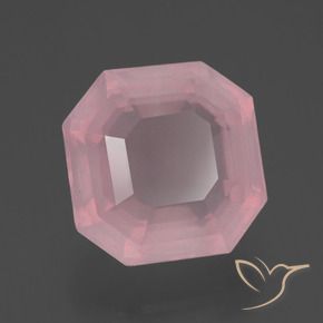 9,17 ctw natürlicher Mittelrosa Rosa Rosenquarz, Oktagonschliff, Transparent