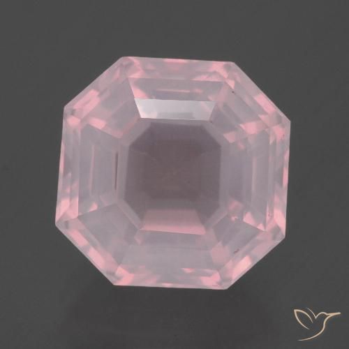 6.97ct Natürlicher Mittelrosa Rosa Rosenquarz, Smaragdschliff, Transparent