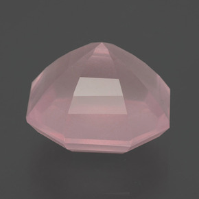 8,83 ctw natürlicher rosafarbener Rosenquarz, Smaragdschliff, Transparent
