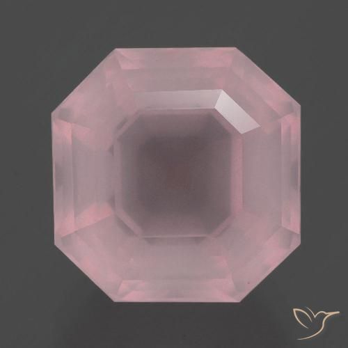9.53ct Natürlicher rose-rosa Rosenquarz, Smaragdschliff, Transparent