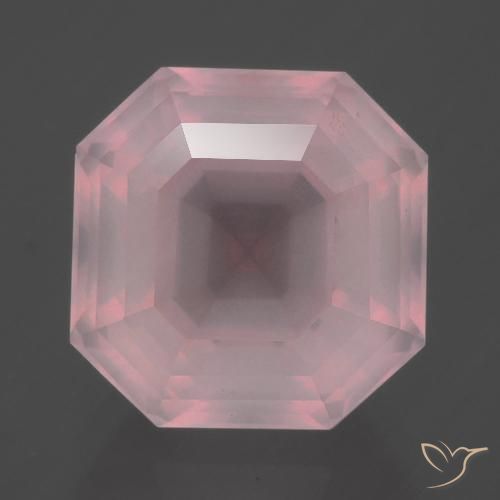 9.06ct Natürlicher Mittelrosa Rosa Rosenquarz, Smaragdschliff, Transparent
