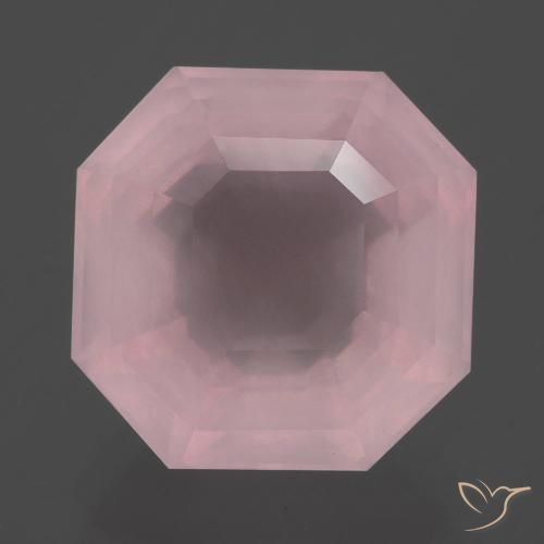 9.49ct Natürlicher Mittelrosa Rosa Rosenquarz, Smaragdschliff, Transparent