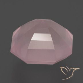 9,17 ctw natürlicher Mittelrosa Rosa Rosenquarz, Oktagonschliff, Transparent