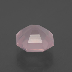 3,47 ctw natürlicher rosafarbener Rosenquarz, Smaragdschliff, Transparent