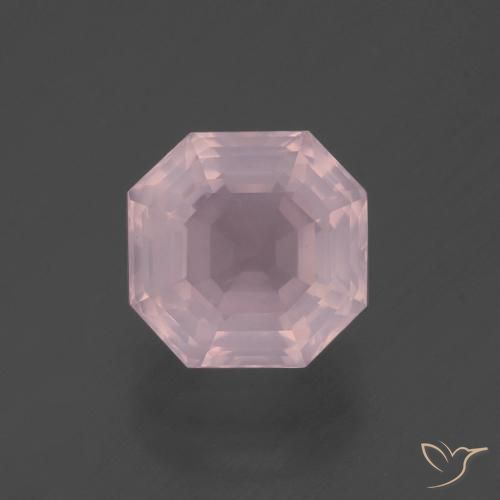 3.21ct Natürlicher rose-rosa Rosenquarz, Smaragdschliff, Transparent