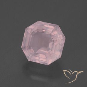 9,17 ctw natürlicher rose-rosa Rosenquarz, Oktagonschliff, Transparent