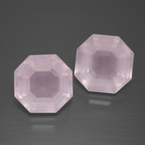 9,74 ct natürliche rosafarbener Rosenquarz-Edelsteine, Smaragdschliff, Transparent