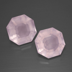 9,74 ct natürliche rosafarbener Rosenquarz-Edelsteine, Smaragdschliff, Transparent