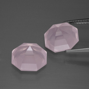 9,74 ct natürliche rosafarbener Rosenquarz-Edelsteine, Smaragdschliff, Transparent