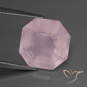 9,17 ctw natürlicher Mittelrosa Rosa Rosenquarz, Oktagonschliff, Transparent