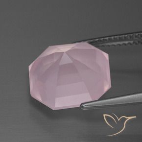 9,17 ctw natürlicher Mittelrosa Rosa Rosenquarz, Oktagonschliff, Transparent