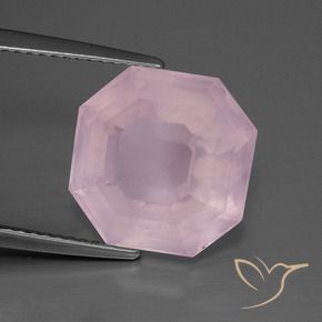 9,17 ctw natürlicher Mittelrosa Rosa Rosenquarz, Oktagonschliff, Transparent