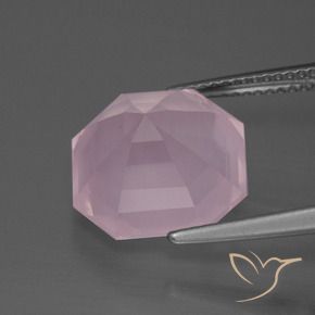 9,17 ctw natürlicher Mittelrosa Rosa Rosenquarz, Oktagonschliff, Transparent
