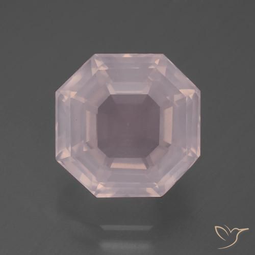 7.28ct Natürlicher hellrose-rosa Rosenquarz, Smaragdschliff, Transparent