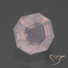 9,17 ctw natürlicher hellrose-rosa Rosenquarz, Oktagonschliff, Transparent