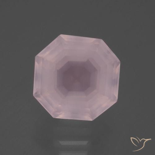 7.14ct Natürlicher hellrose-rosa Rosenquarz, Smaragdschliff, Transparent