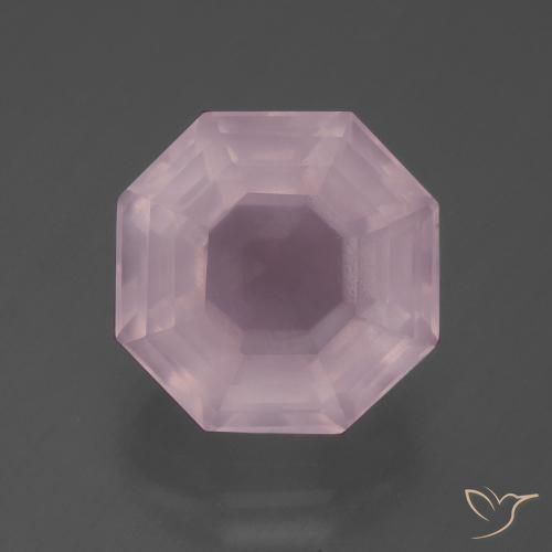 7.64ct Natürlicher rose-rosa Rosenquarz, Smaragdschliff, Transparent