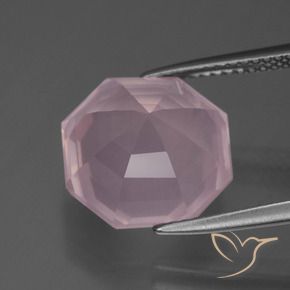 9,17 ctw natürlicher rose-rosa Rosenquarz, Oktagonschliff, Transparent