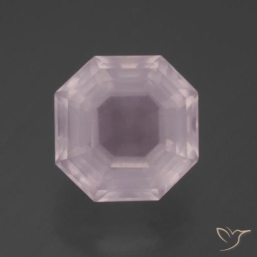 7.26ct Natürlicher hellrosa Rosenquarz, Smaragdschliff, Transparent