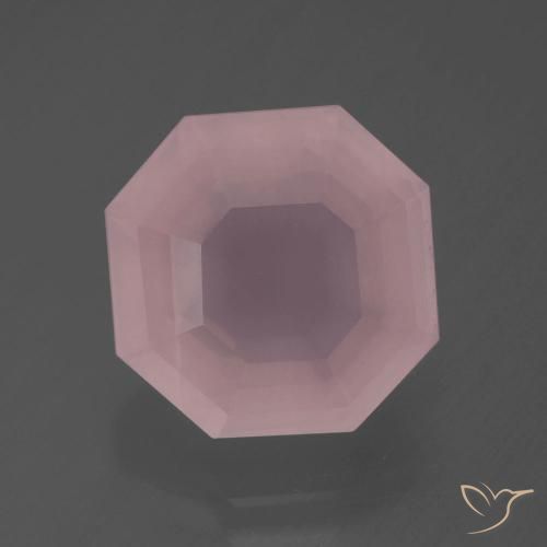 7.99ct Natürlicher hellrosa Rosenquarz, Smaragdschliff, Transparent