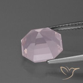 9,17 ctw natürlicher hellrose-rosa Rosenquarz, Oktagonschliff, Transparent