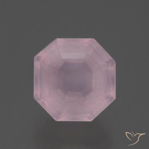 3.88ct Natürlicher Mittelrosa Rosenquarz, Smaragdschliff, Transparent