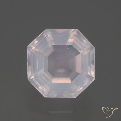 3.05ct Natürlicher Sehr helles Rosa Rosenquarz, Smaragdschliff, Transparent