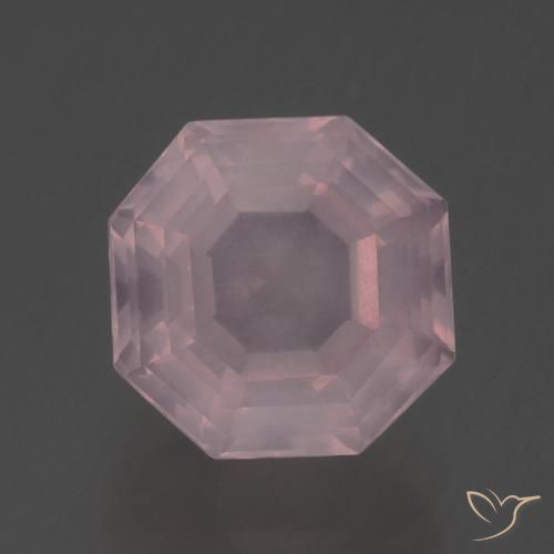 3.56ct Natürlicher hellrosa Rosenquarz, Smaragdschliff, Transparent