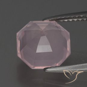 9,17 ctw natürlicher hellrosa Rosenquarz, Oktagonschliff, Transparent
