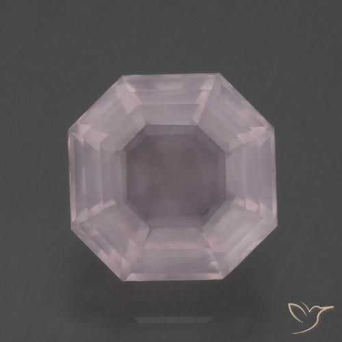 3.29ct Natürlicher hellrosa Rosenquarz, Smaragdschliff, Transparent
