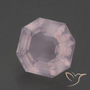 9,17 ctw natürlicher hellrosa Rosenquarz, Oktagonschliff, Transparent