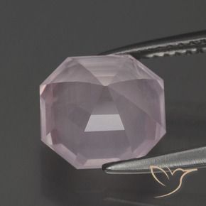 9,17 ctw natürlicher hellrosa Rosenquarz, Oktagonschliff, Transparent