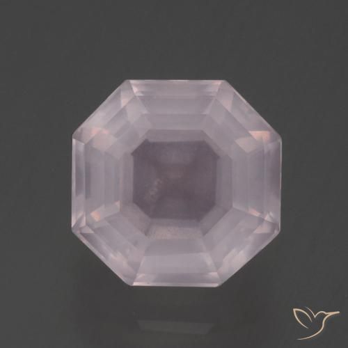 3.32ct Natürlicher hellrose-rosa Rosenquarz, Smaragdschliff, Transparent