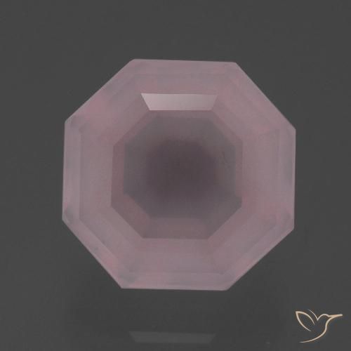 5.75ct Natürlicher hellrosa Rosenquarz, Smaragdschliff, Transparent